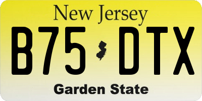 NJ license plate B75DTX