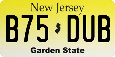NJ license plate B75DUB