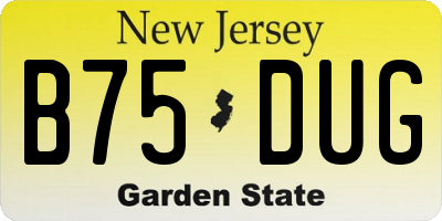 NJ license plate B75DUG