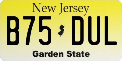 NJ license plate B75DUL