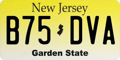 NJ license plate B75DVA