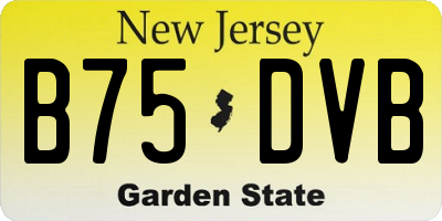 NJ license plate B75DVB