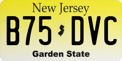 NJ license plate B75DVC