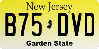 NJ license plate B75DVD