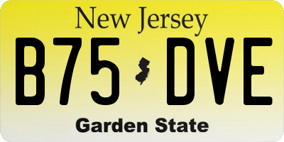 NJ license plate B75DVE