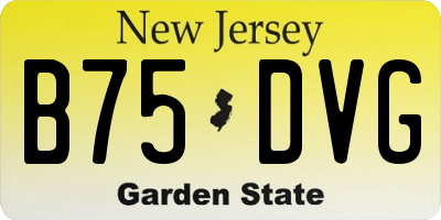 NJ license plate B75DVG