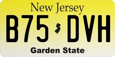 NJ license plate B75DVH