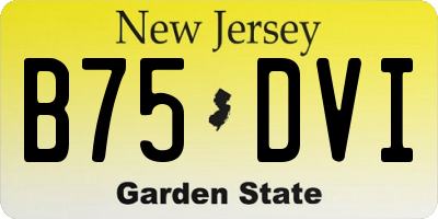 NJ license plate B75DVI