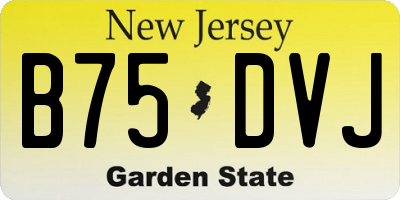 NJ license plate B75DVJ