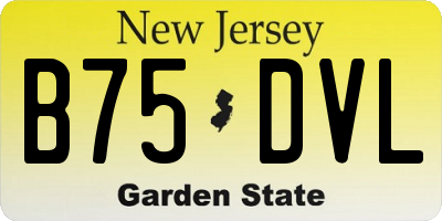NJ license plate B75DVL