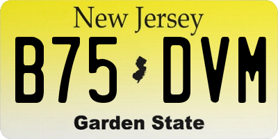 NJ license plate B75DVM