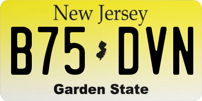 NJ license plate B75DVN