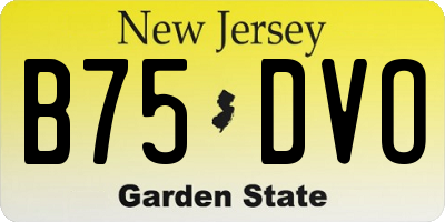 NJ license plate B75DVO