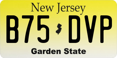 NJ license plate B75DVP
