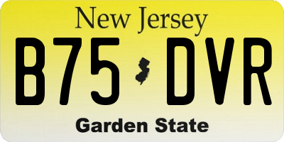 NJ license plate B75DVR