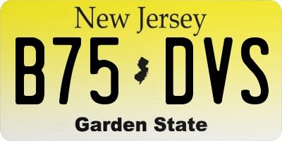 NJ license plate B75DVS