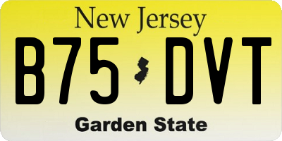 NJ license plate B75DVT