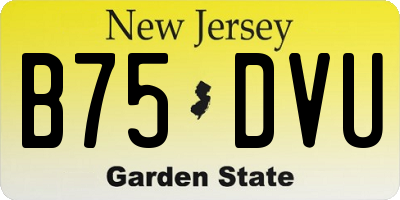 NJ license plate B75DVU