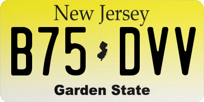 NJ license plate B75DVV