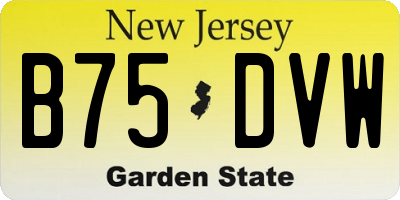 NJ license plate B75DVW