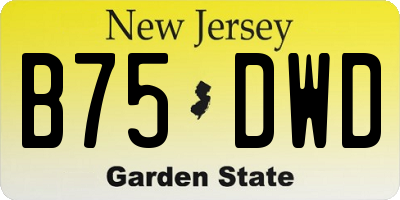 NJ license plate B75DWD