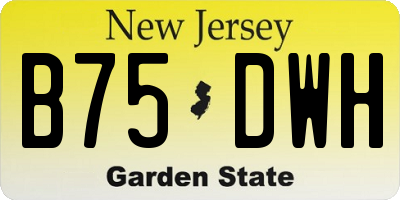 NJ license plate B75DWH