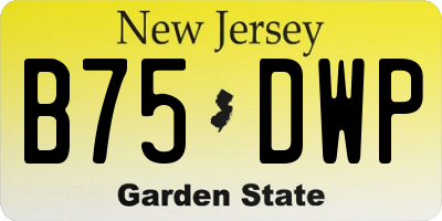 NJ license plate B75DWP