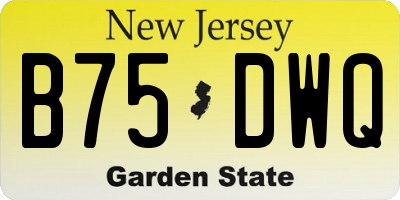 NJ license plate B75DWQ