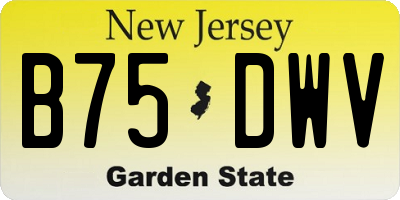 NJ license plate B75DWV