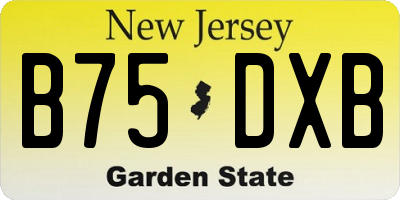 NJ license plate B75DXB