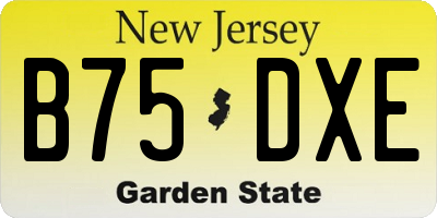 NJ license plate B75DXE