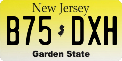 NJ license plate B75DXH