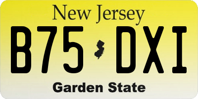 NJ license plate B75DXI