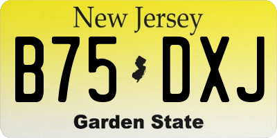 NJ license plate B75DXJ