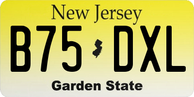 NJ license plate B75DXL