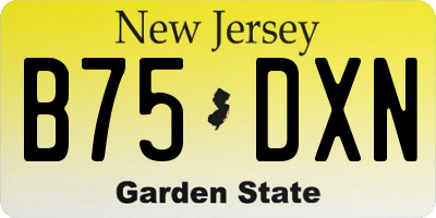 NJ license plate B75DXN