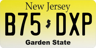 NJ license plate B75DXP