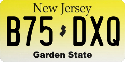 NJ license plate B75DXQ