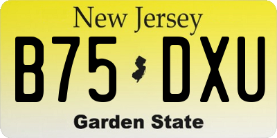 NJ license plate B75DXU