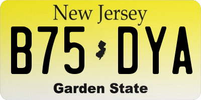 NJ license plate B75DYA