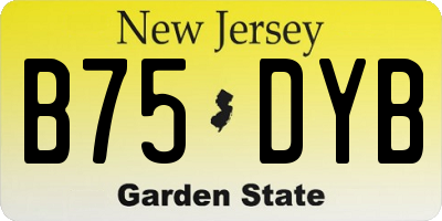 NJ license plate B75DYB