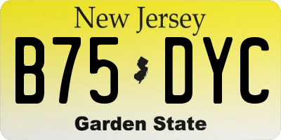NJ license plate B75DYC