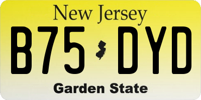 NJ license plate B75DYD