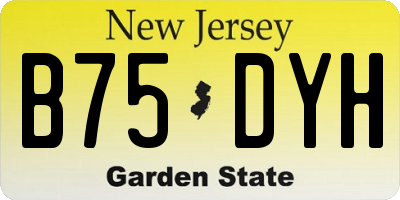 NJ license plate B75DYH