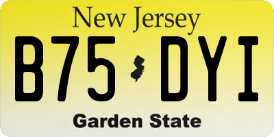 NJ license plate B75DYI