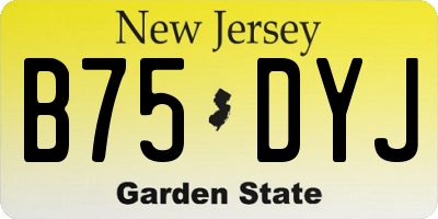 NJ license plate B75DYJ