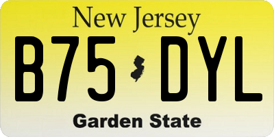 NJ license plate B75DYL