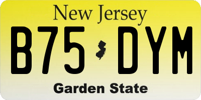 NJ license plate B75DYM