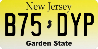 NJ license plate B75DYP