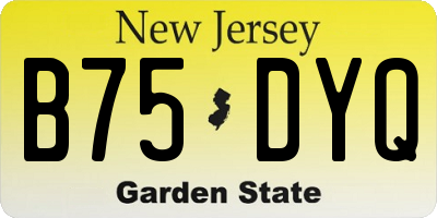 NJ license plate B75DYQ